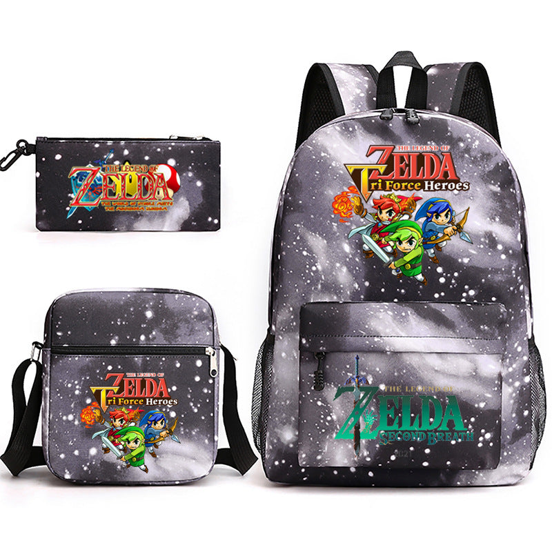 The Legend of Zelda Schoolbag Backpack Shoulder Bag Pencil Case set for Kids Students