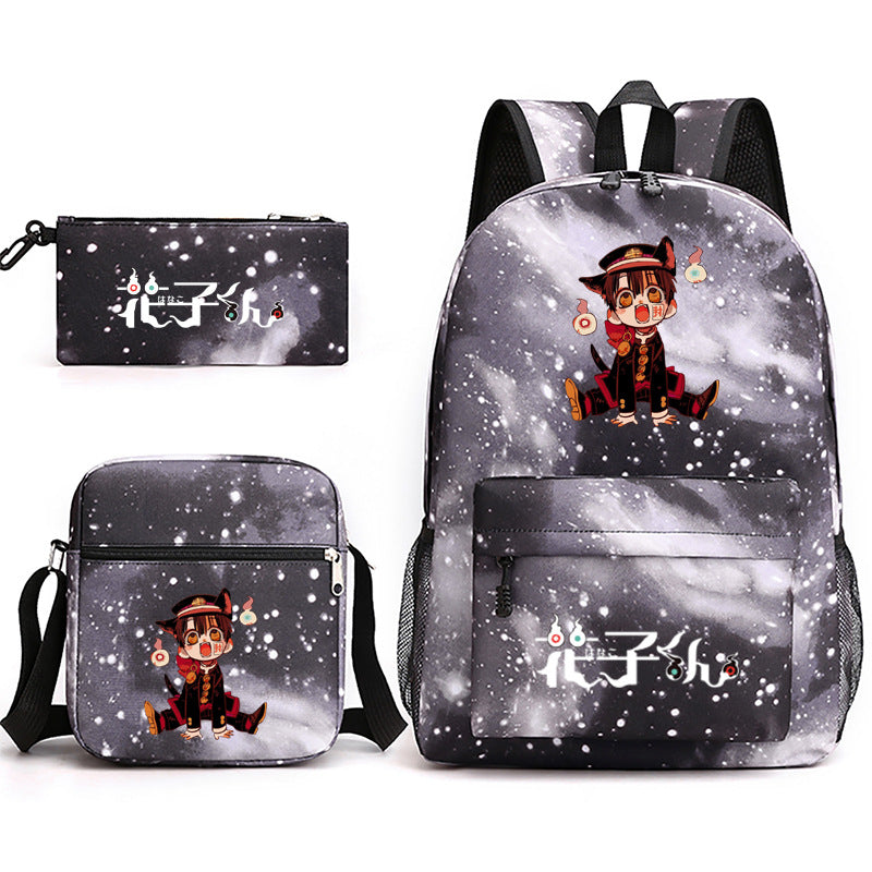 Hanako-Kun Jibaku Shounen Schoolbag Backpack Shoulder Bag Pencil Case set for Kids Students
