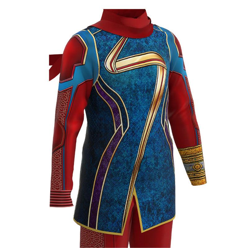 Ms. Marvel Cosplay Costume with Mask Halloween Jumpsuits for Adult Children