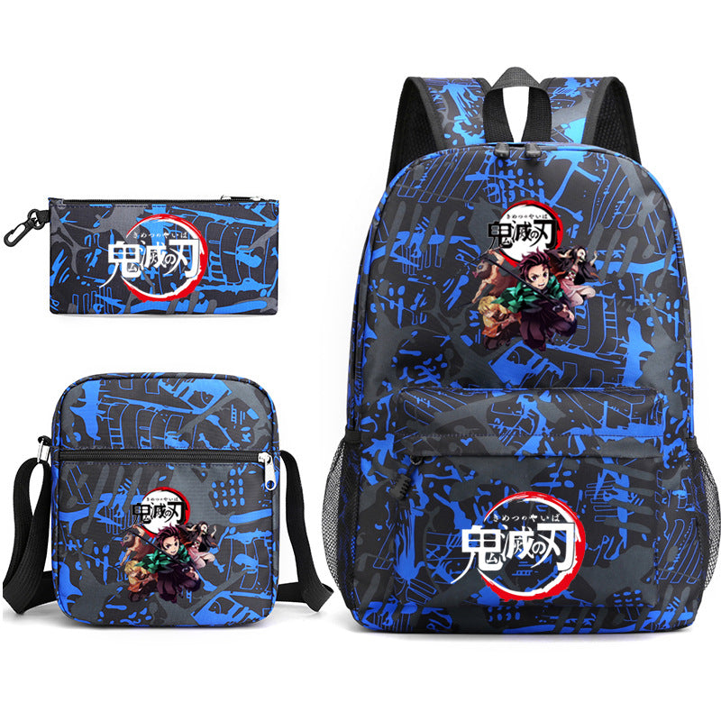 Demon Slayer Kimetsu no Yaiba Schoolbag Backpack Shoulder Bag Pencil Case set for Kids Students