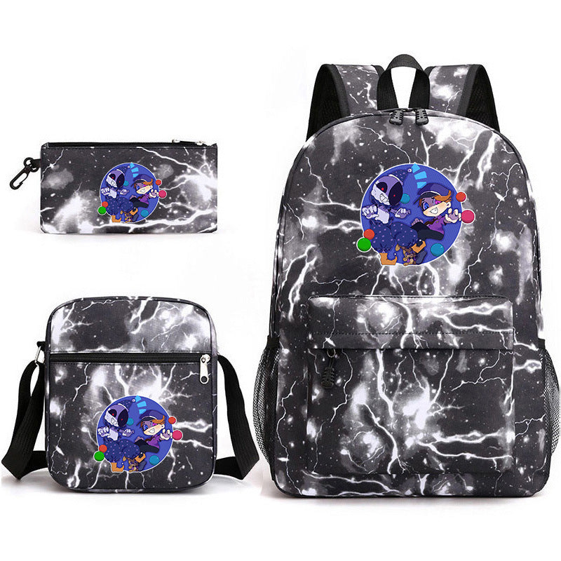 Fnaf Security Breach Sundrop Moondrop Schoolbag Backpack Shoulder Bag Pencil Case set for Kids Students