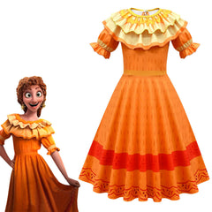Encanto Pepa Cosplay Dress with handbag for Baby Girls Halloween Fancy Skirt