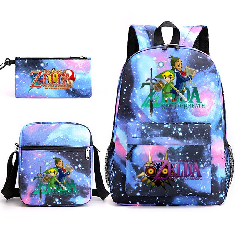 The Legend of Zelda Schoolbag Backpack Shoulder Bag Pencil Case set for Kids Students