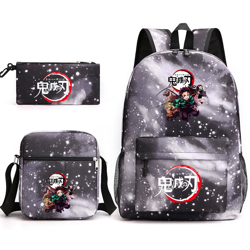 Demon Slayer Kimetsu no Yaiba Schoolbag Backpack Shoulder Bag Pencil Case set for Kids Students