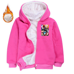 My Hero Academia Sherpa Lined Hoodie Fleece Sweatshirt Full Zip Jacket for Kids
