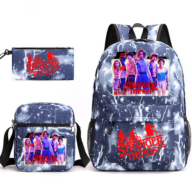 Stranger Things Schoolbag Backpack Shoulder Bag Pencil Case set for Kids Students
