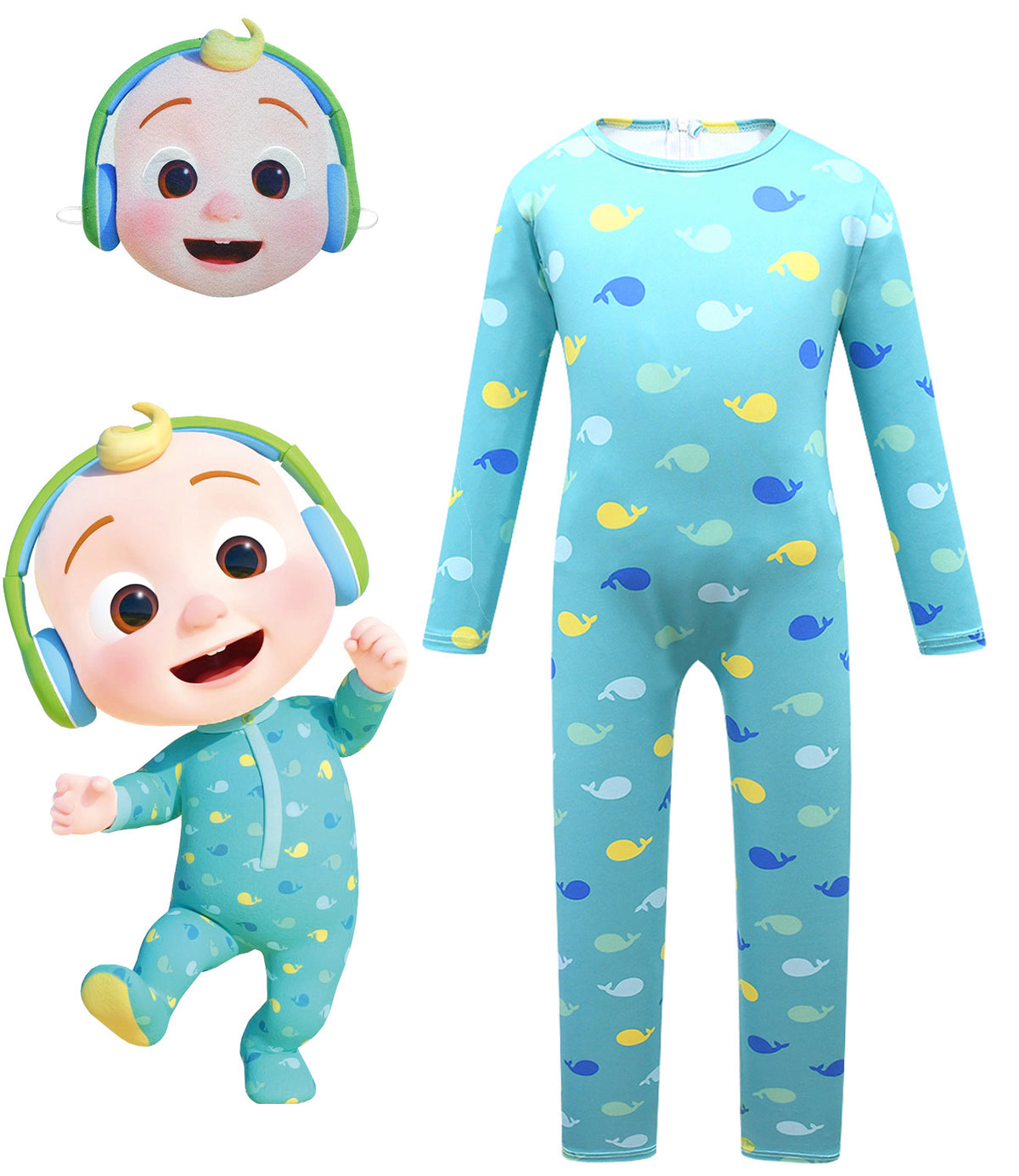 The Baby Song Melon CoCo JJ Cosplay Costume with Mask Boys Girls Bodysuit Halloween Fancy Jumpsuits