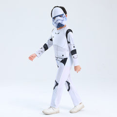 Star Wars Stormtrooper Cosplay Costume with Mask Boys Girls Bodysuit Kids Halloween Fancy Jumpsuits