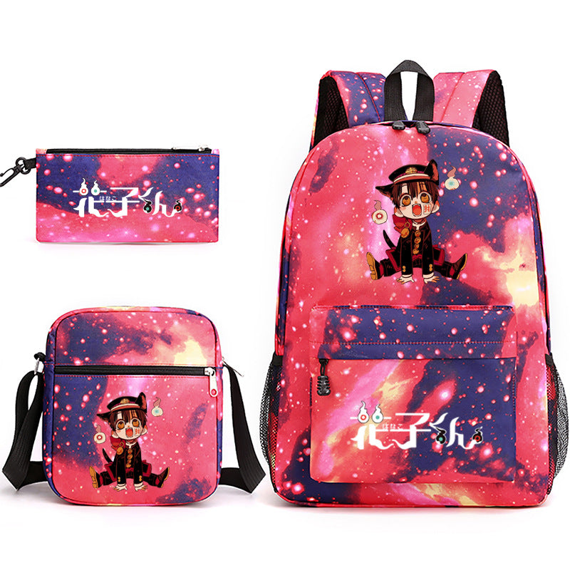 Hanako-Kun Jibaku Shounen Schoolbag Backpack Shoulder Bag Pencil Case set for Kids Students