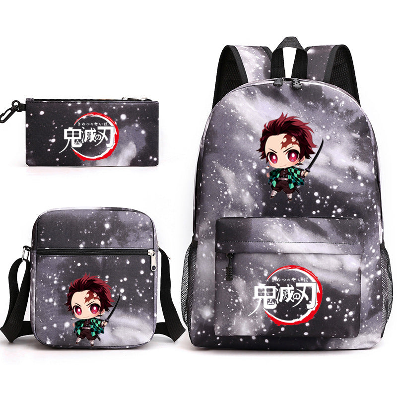 Demon Slayer Kimetsu no Yaiba Schoolbag Backpack Shoulder Bag Pencil Case set for Kids Students