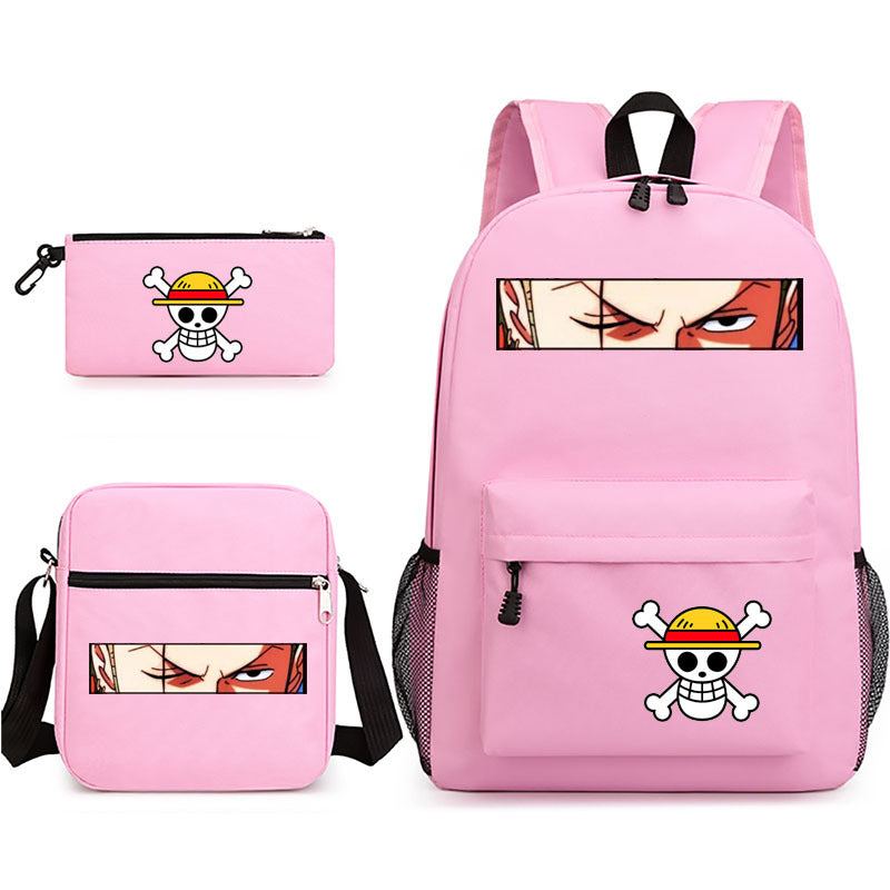 One Piece Luffy Schoolbag Backpack Shoulder Bag Pencil Case set for Kids Students