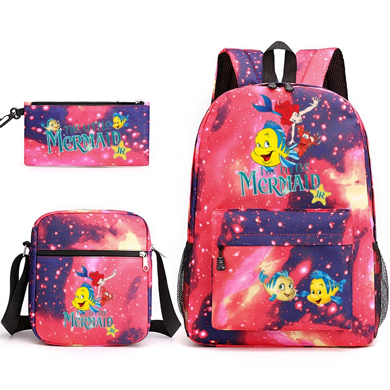 Mermaid Schoolbag Backpack Shoulder Bag Pencil Case set for Kids Students