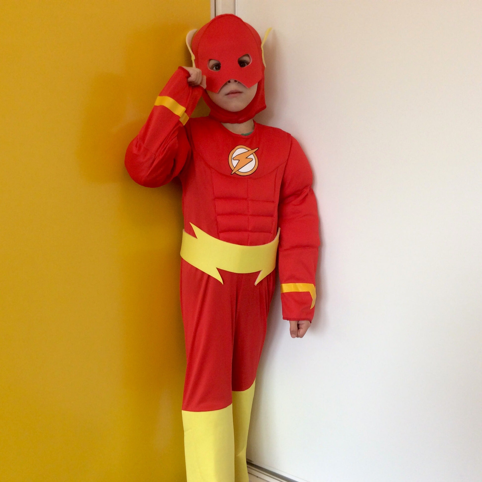 The Flash Cosplay Costume with Mask Boys Girls Bodysuit Kids Halloween Fancy Jumpsuits