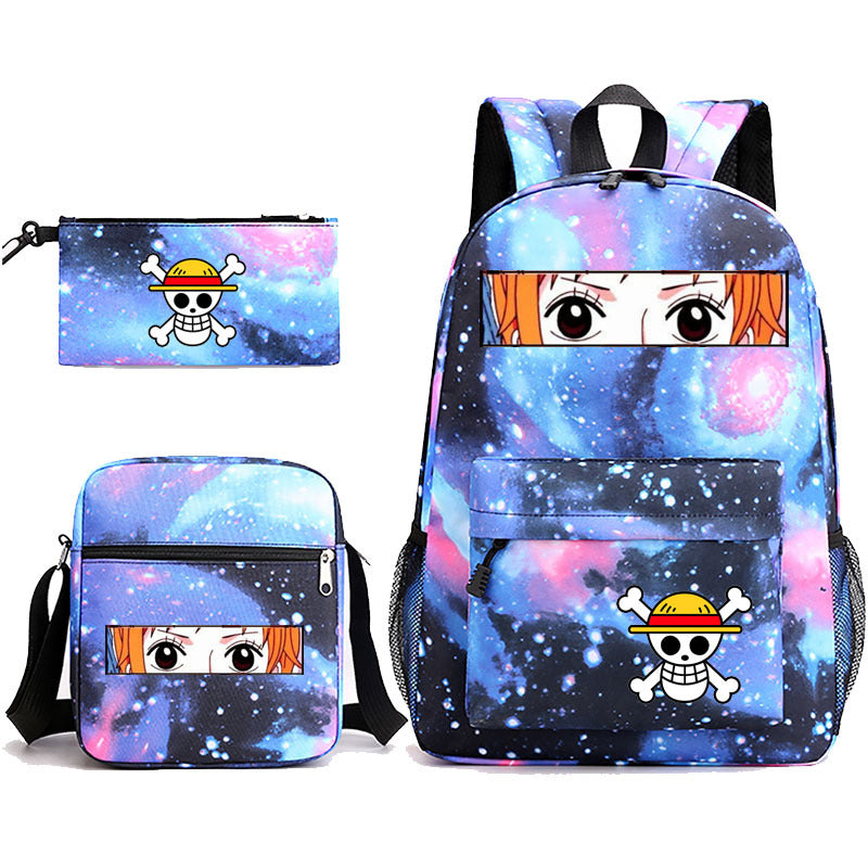 One Piece Luffy Schoolbag Backpack Shoulder Bag Pencil Case set for Kids Students