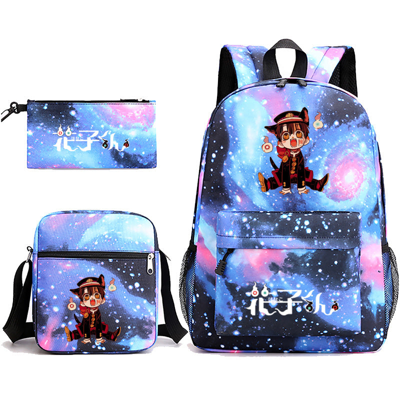Hanako-Kun Jibaku Shounen Schoolbag Backpack Shoulder Bag Pencil Case set for Kids Students