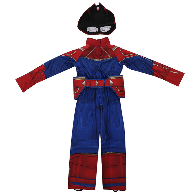 Captain Marvel Cosplay Costume with Mask Boys Girls Bodysuit Kids Halloween Fancy Jumpsuits