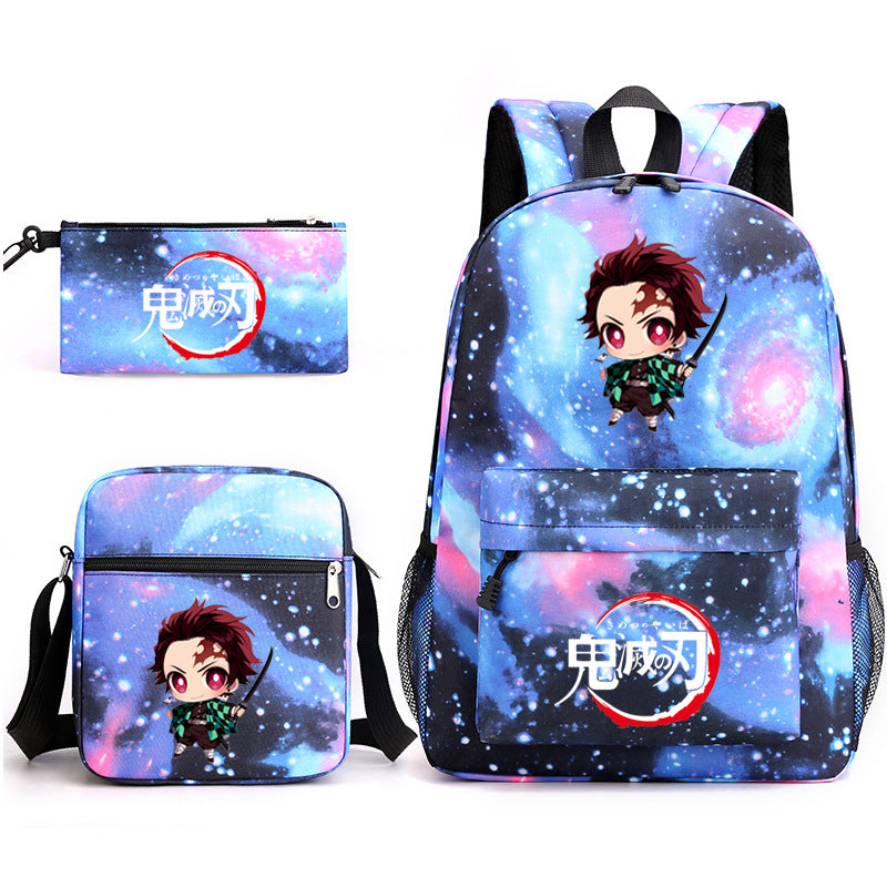 Demon Slayer Kimetsu no Yaiba Schoolbag Backpack Shoulder Bag Pencil Case set for Kids Students