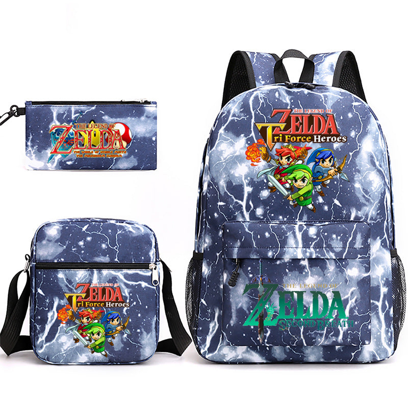 The Legend of Zelda Schoolbag Backpack Shoulder Bag Pencil Case set for Kids Students