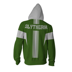 Harry Potter Hogwarts Slytherin New Fashion Zipper Hoodie Sweater Unisex Sweatshirt Coat