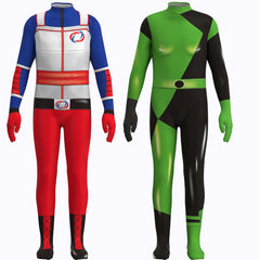 Kid Danger Kim Possible Shego Cosplay Costume Boys Girls Bodysuit Kids Halloween Fancy Jumpsuits