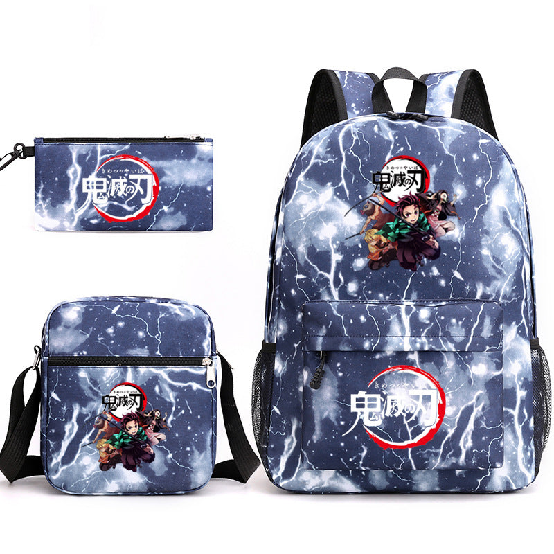 Demon Slayer Kimetsu no Yaiba Schoolbag Backpack Shoulder Bag Pencil Case set for Kids Students