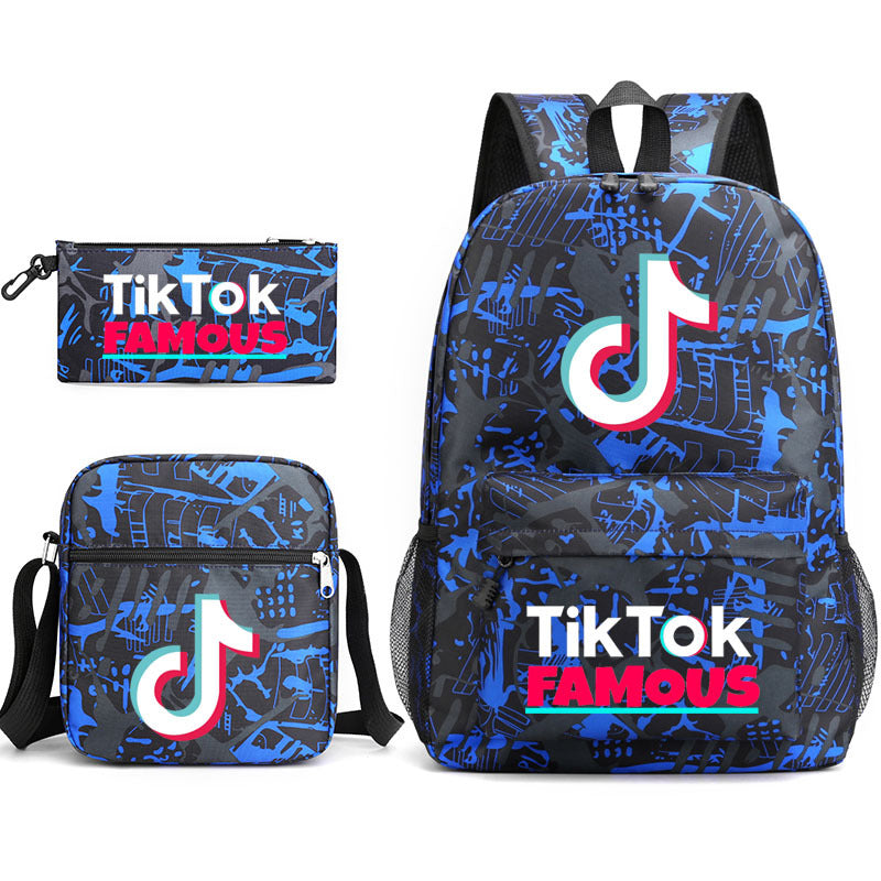Tik tok Schoolbag Backpack Shoulder Bag Pencil Case set for Kids Students