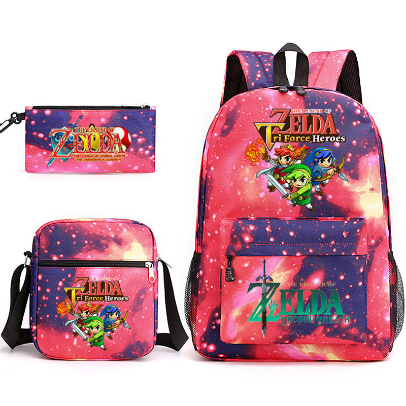 The Legend of Zelda Schoolbag Backpack Shoulder Bag Pencil Case set for Kids Students