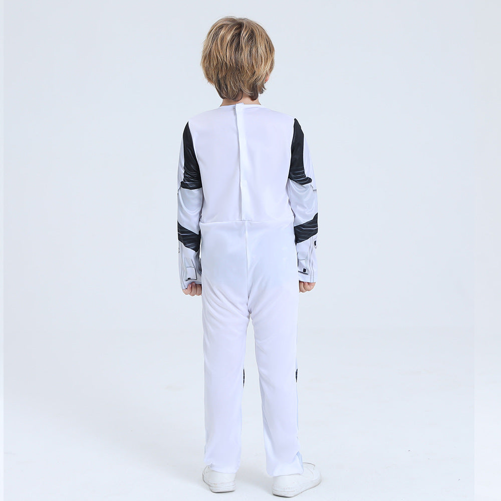 Star Wars Stormtrooper Cosplay Costume with Mask Boys Girls Bodysuit Kids Halloween Fancy Jumpsuits