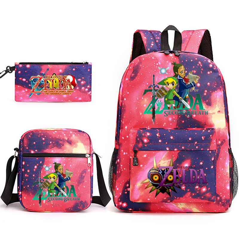 The Legend of Zelda Schoolbag Backpack Shoulder Bag Pencil Case set for Kids Students