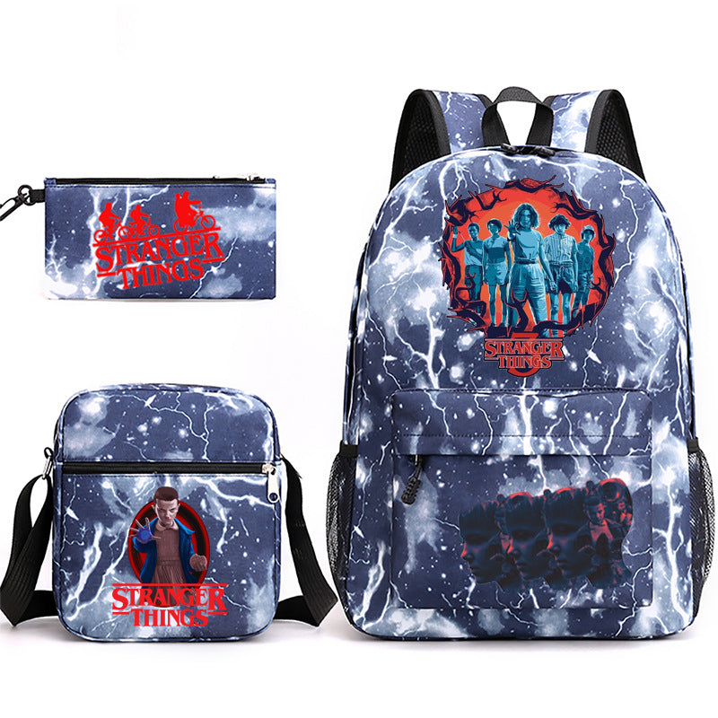 Stranger Things Schoolbag Backpack Shoulder Bag Pencil Case set for Kids Students