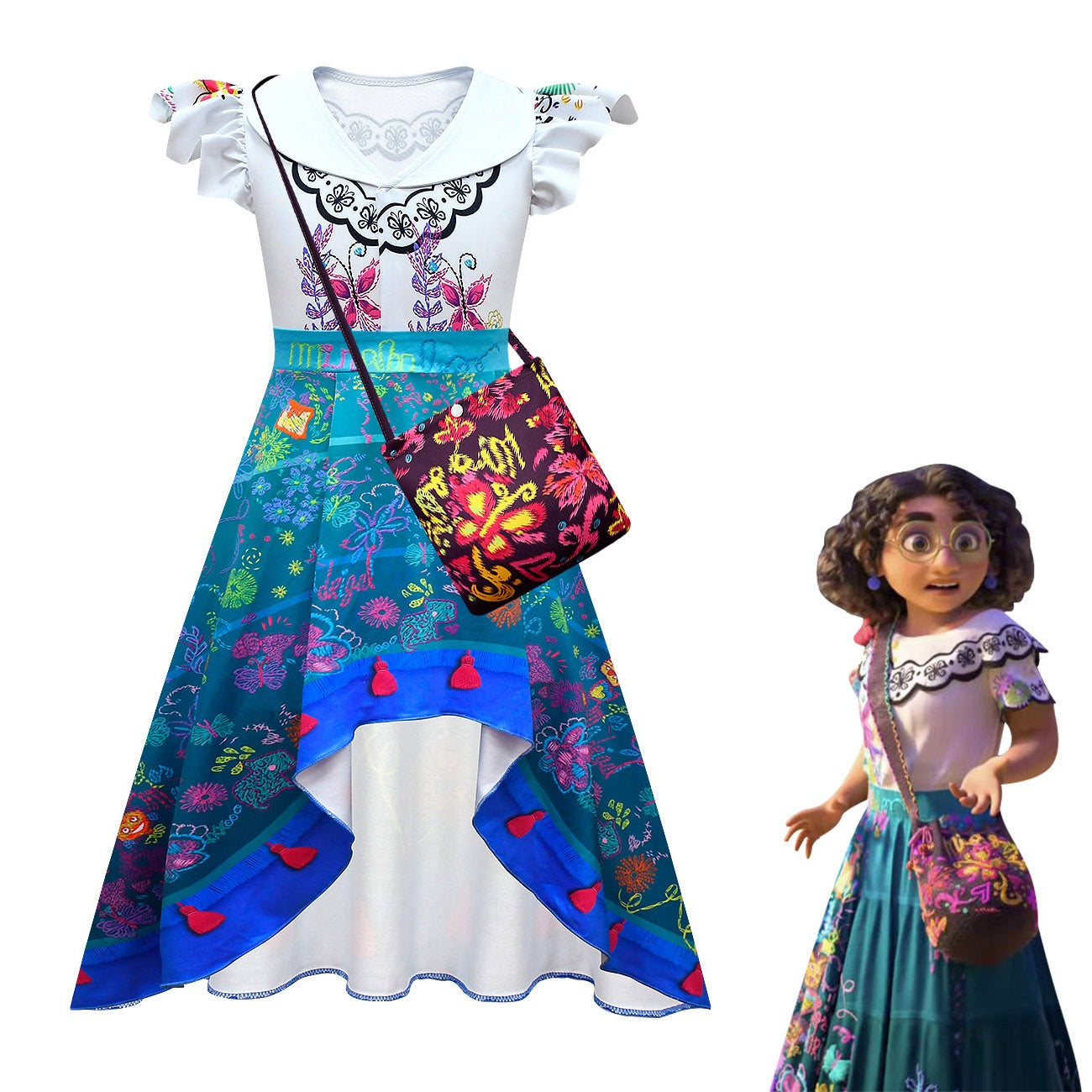 Encanto Mirabel Cosplay Dress for Baby Girls Halloween Fancy Skirt