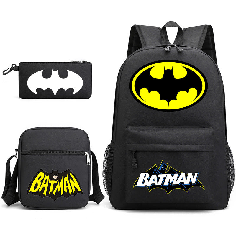 Superhero Batman Schoolbag Backpack Shoulder Bag Pencil Case set for Kids Students