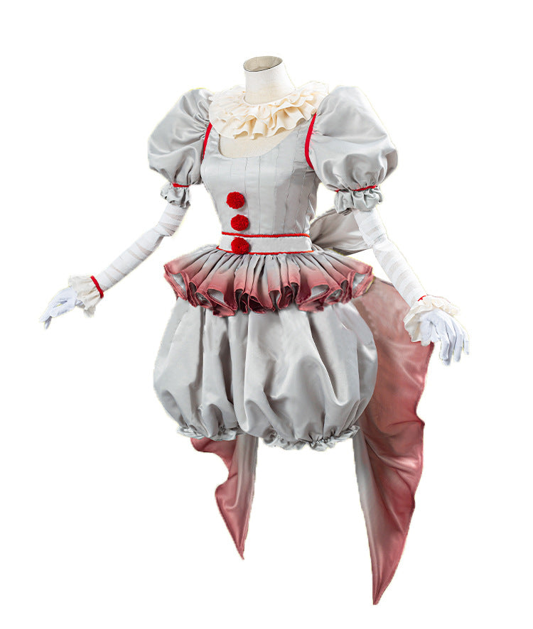 Stephen King It Pennywise Halloween Cosplay Costume Killer Clown Scary Uniform for Lady Girls