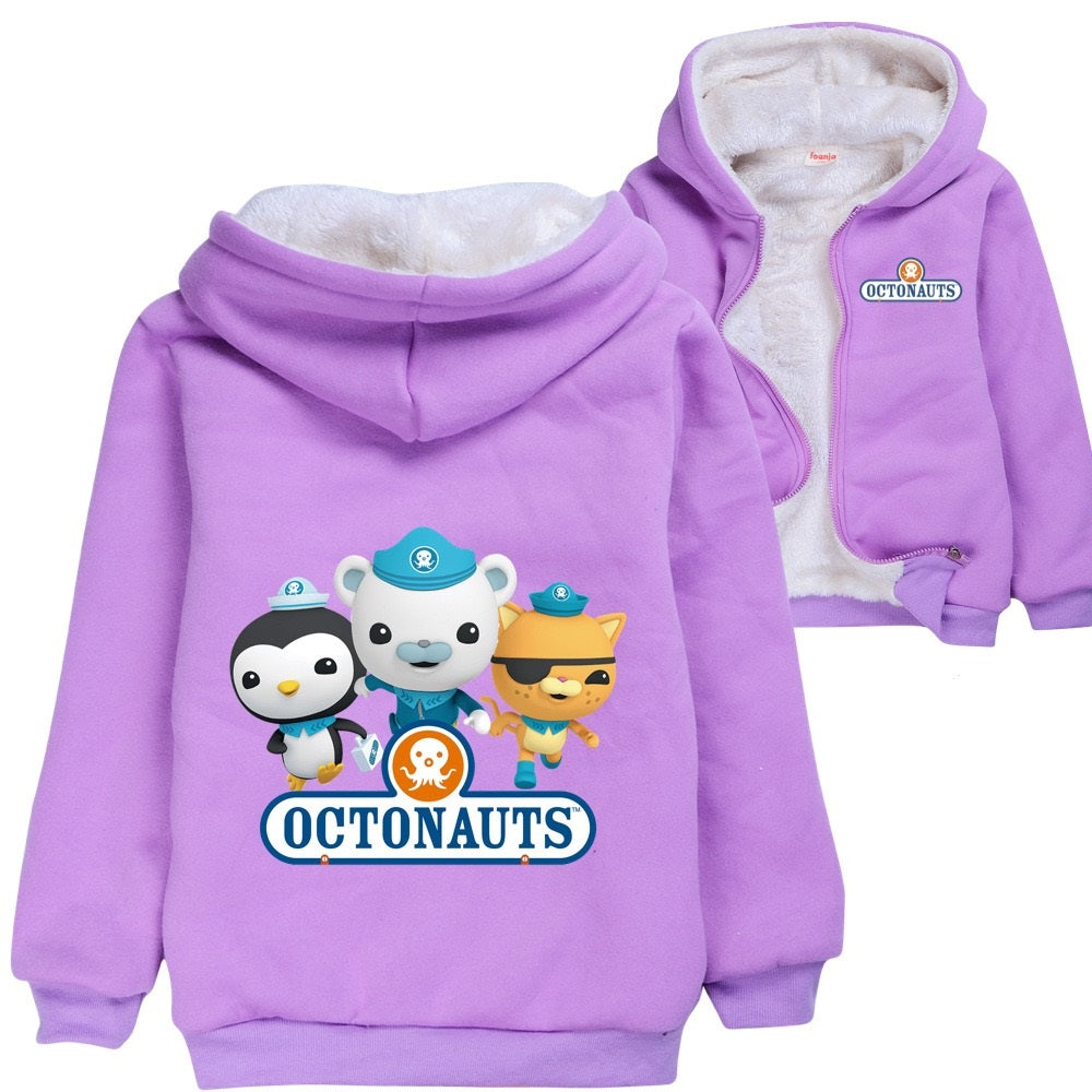 The Octonauts Sherpa Lined Hoodie Fleece Sweatshirt Full Zip Jacket for Kids