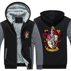 Gryffindor Unisex Lined Hoodie Fleece Sweatshirt Full Zipper Hooded Thicken Jacket