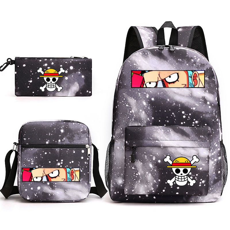 One Piece Luffy Schoolbag Backpack Shoulder Bag Pencil Case set for Kids Students