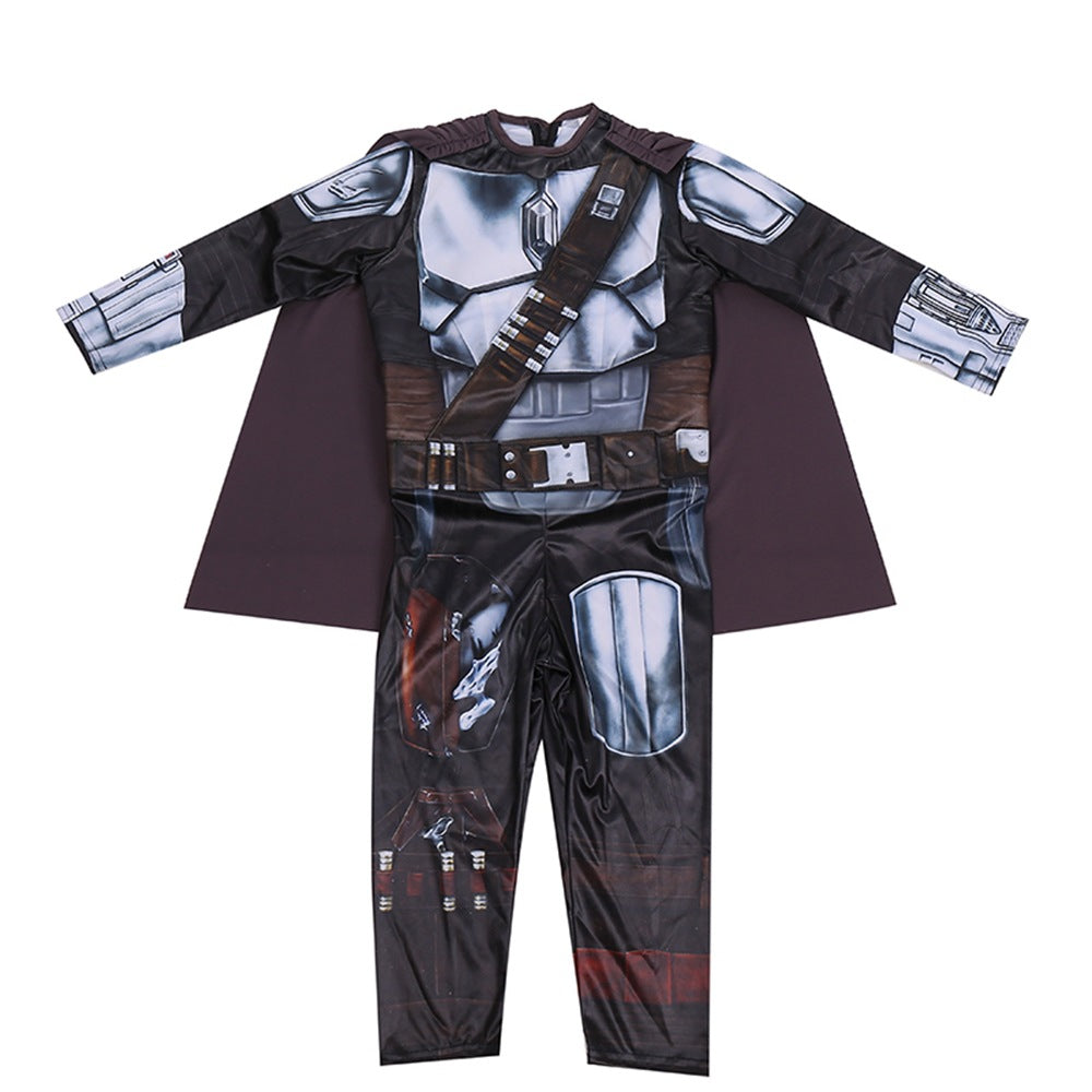 Bounty Hunter Mandalorian Cosplay Costume with Mask Boys Girls Bodysuit Halloween Fancy Jumpsuits