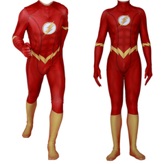 The Flash Cosplay Costume Kids Adults Bodysuit Halloween Fancy Jumpsuits