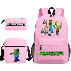 Game Minecraft Schoolbag Backpack Shoulder Bag Pencil Case set for Kids Students