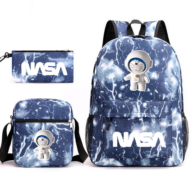 NASA Doraemon Schoolbag Backpack Shoulder Bag Pencil Case set for Kids Students