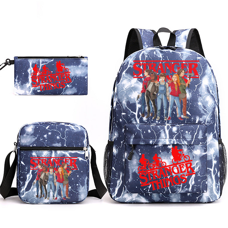 Stranger Things Schoolbag Backpack Shoulder Bag Pencil Case set for Kids Students