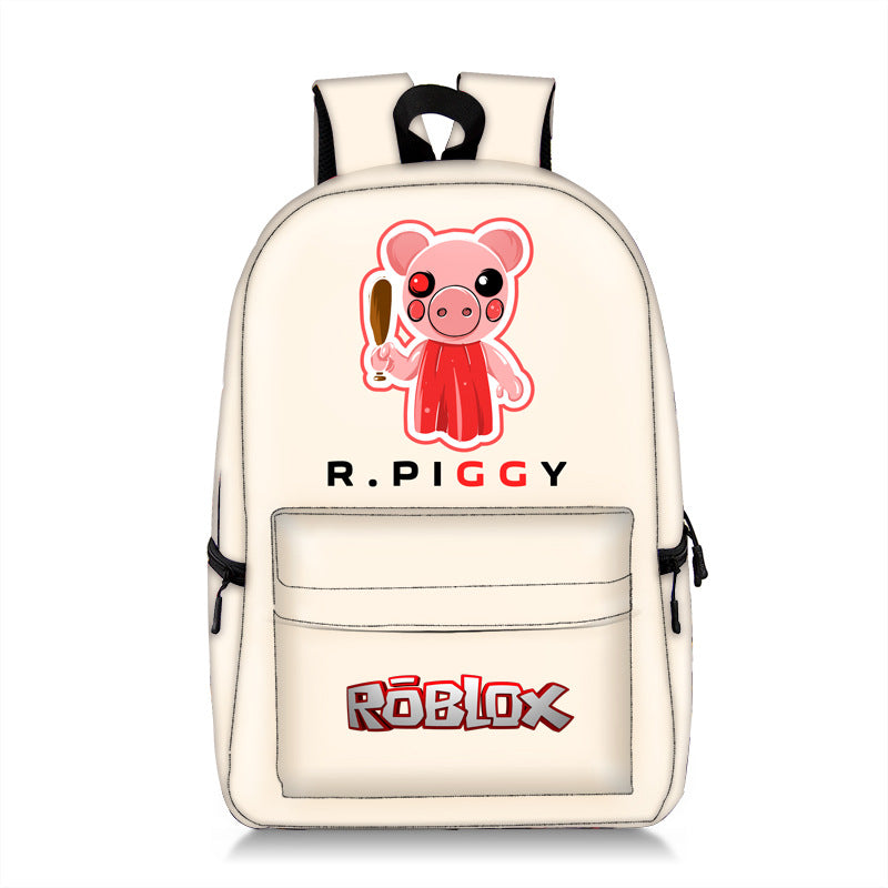 Piggy Roblox Full Printed Backpack Schoolbag Travel Notebook Bag for Kids Students