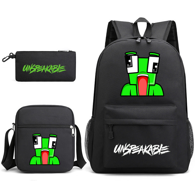 UnspeakableFrog Schoolbag Backpack Shoulder Bag Pencil Case set for Kids Students