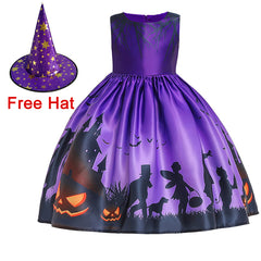 Witch Cosplay Dress Costume for Children Halloween Party