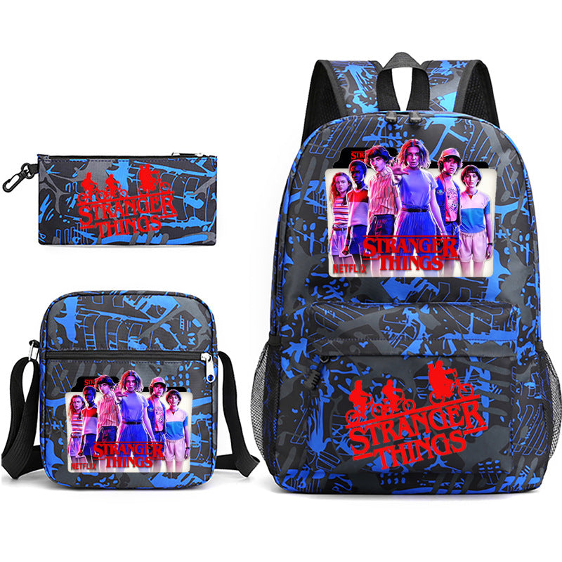 Stranger Things Schoolbag Backpack Shoulder Bag Pencil Case set for Kids Students