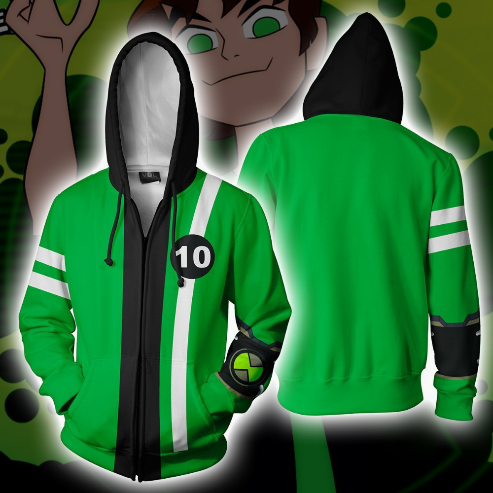 Ben 10 Alien Force Men Women Casual Zipper Sweater Sweatshirt Jacket Coat