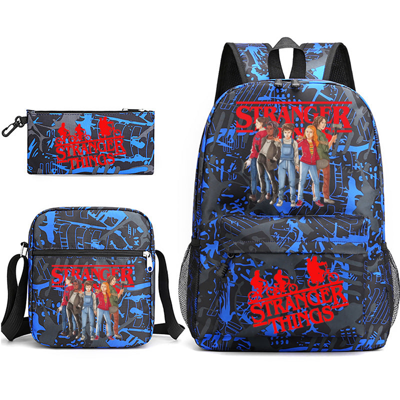 Stranger Things Schoolbag Backpack Shoulder Bag Pencil Case set for Kids Students