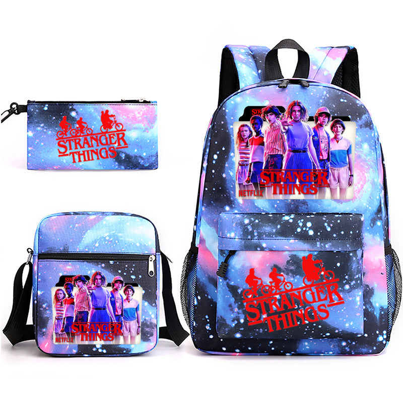 Stranger Things Schoolbag Backpack Shoulder Bag Pencil Case set for Kids Students