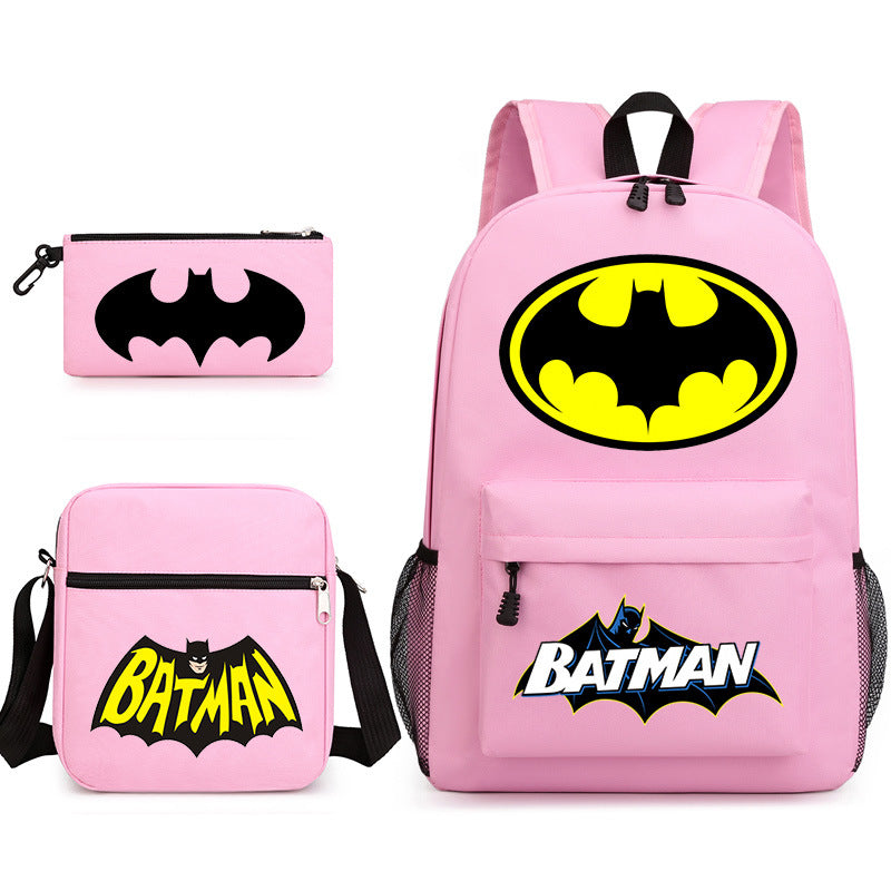 Superhero Batman Schoolbag Backpack Shoulder Bag Pencil Case set for Kids Students