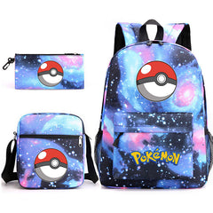 Pokemon Ball Schoolbag Backpack Shoulder Bag Pencil Case set for Kids Students